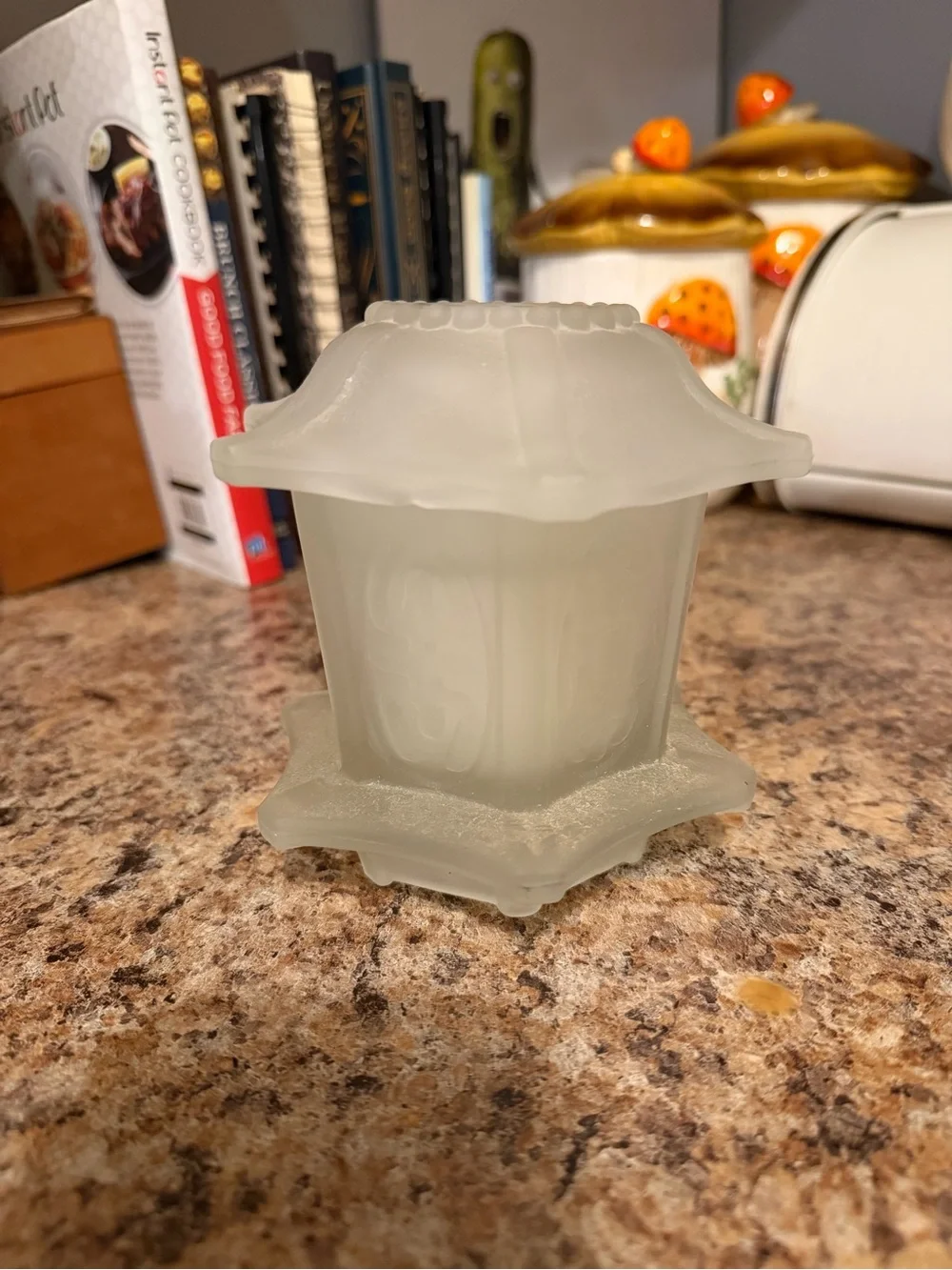 Frosted White Art Glass Pagoda Fairy Lamp
